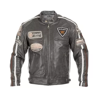 Męska skórzana kurtka motocyklowa W-TEC Buffalo Cracker - Brązowo-szary - Brązowo-szary