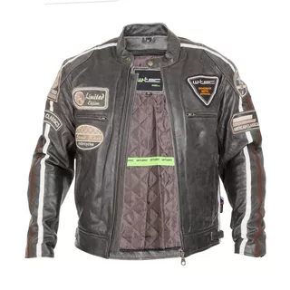Męska skórzana kurtka motocyklowa W-TEC Buffalo Cracker - Brązowo-szary
