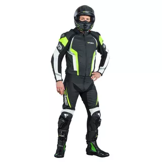 Męska skórzana kurtka motocyklowa W-TEC Velocity - Czarno-czerwony