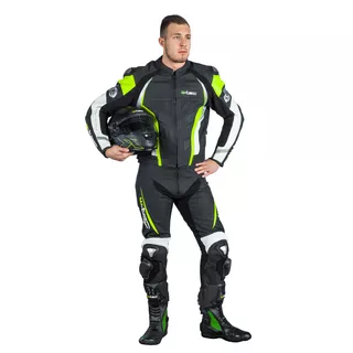 Męska skórzana kurtka motocyklowa W-TEC Velocity - Czarno-czerwony
