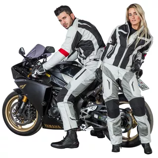 Męska kurtka motocyklowa W-TEC Ventex - Jasnoszary