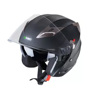Kask motocyklowy otwarty z blendą W-TEC Putta - czarno-brązowy - matowy czarno-brązowy
