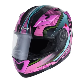 Kask motocyklowy z blendą Flip-Up W-TEC Pezzon Magenta - Różowo-czarny