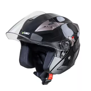 Kask motocyklowy otwarty z blendą W-TEC Putta - czarno-brązowy - czarno-brązowy