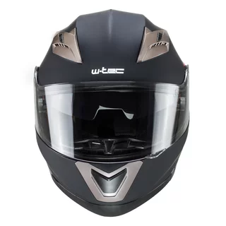 Kask motocyklowy z blendą Flip-Up W-TEC Pezzon - biało-brązowy