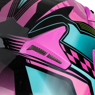 Kask motocyklowy z blendą Flip-Up W-TEC Pezzon Magenta - Różowo-czarny