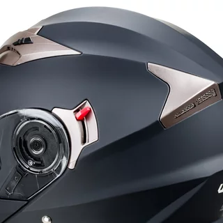 Kask motocyklowy z blendą Flip-Up W-TEC Pezzon - biało-brązowy
