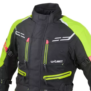 Męska kurtka motocyklowa W-TEC Ventura - Czarny-fluo żółty