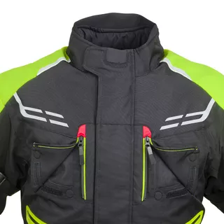 Męska kurtka motocyklowa W-TEC Ventura - Czarny-fluo żółty