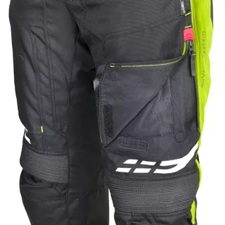 Męskie spodnie motocyklowe W-TEC Spirital - Czarny-fluo żółty