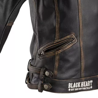 Damska skórzana kurtka motocyklowa W-TEC Black Heart Lizza - Brązowy Vintage