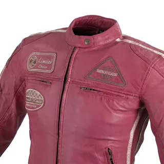 Damska skórzana kurtka motocyklowa W-TEC Sheawen Lady Pink - Różowy