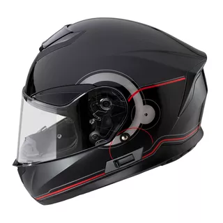 Kask motocyklowy zamknięty z blendą W-TEC Yorkroad Fusion - Czarny Szary Czerwony Błyszczący