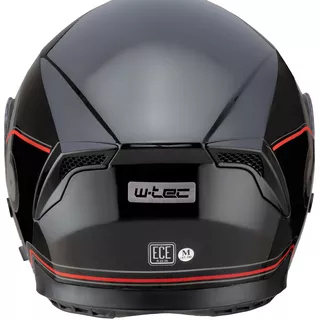 Kask motocyklowy zamknięty z blendą W-TEC Yorkroad Fusion - Czarny Szary Czerwony Błyszczący