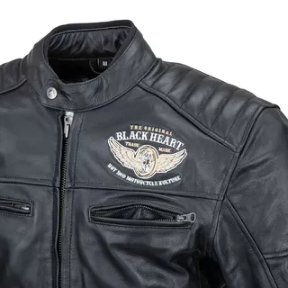 Męska skórzana kurtka motocyklowa W-TEC Black Heart Wings Leather Jacket - Czarny