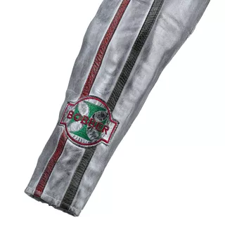 Męska skórzana kurtka motocyklowa W-TEC Sheawen Waxed Grey - szara - Szary