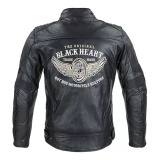 Męska skórzana kurtka motocyklowa W-TEC Black Heart Wings Leather Jacket - Czarny