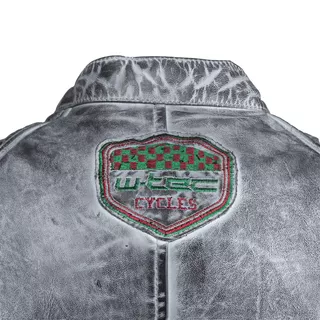 Męska skórzana kurtka motocyklowa W-TEC Sheawen Waxed Grey - szara - Szary
