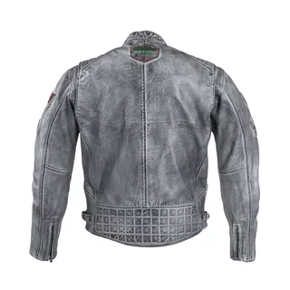 Męska skórzana kurtka motocyklowa W-TEC Sheawen Waxed Grey - szara - Szary