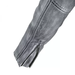 Męska skórzana kurtka motocyklowa W-TEC Sheawen Waxed Grey - szara - Szary