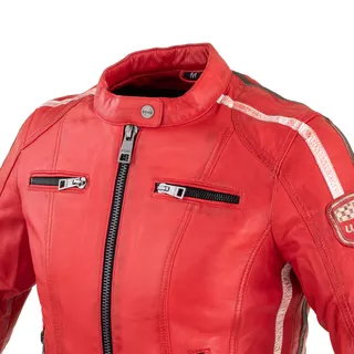 Damska skórzana kurtka motocyklowa W-TEC Umana - Czerwony