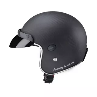 Kask motocyklowy choppera daszek W-TEC Vacabro SWBH włókno węglowe - Matowy węgiel czysty