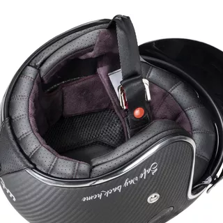 Kask motocyklowy choppera daszek W-TEC Vacabro SWBH włókno węglowe - Matowy węgiel czysty