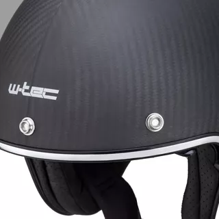 Kask motocyklowy choppera daszek W-TEC Vacabro SWBH włókno węglowe - Matowy węgiel czysty