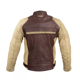 Męska skórzana kurtka motocyklowa W-TEC Retro - czarno-brązowo-beżowy