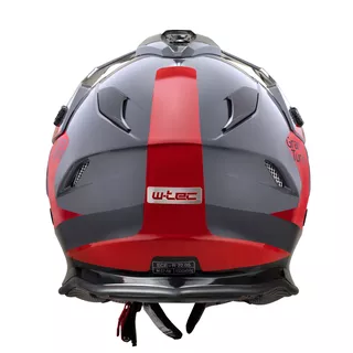 Kask motocross motocyklowy z blendą W-TEC V331 PR Graphic - Czerwono-Szary