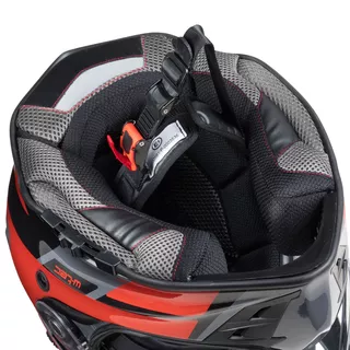 Kask motocross motocyklowy z blendą W-TEC V331 PR Graphic - Czerwono-Szary