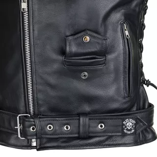 Skórzana kurtka motocyklowe W-TEC Black Heart Perfectis - OUTLET - Czarny