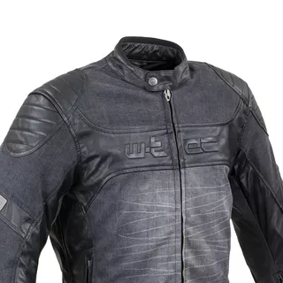 Skórzano-dżinsowa kurtka motocyklowa W-TEC Metalgy - Czarny