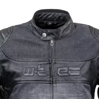 Skórzano-dżinsowa kurtka motocyklowa W-TEC Metalgy - Czarny