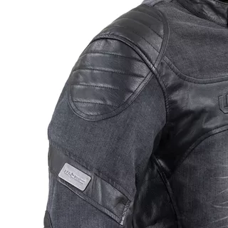 Skórzano-dżinsowa kurtka motocyklowa W-TEC Metalgy - Czarny