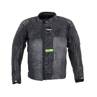 Skórzano-dżinsowa kurtka motocyklowa W-TEC Metalgy - Czarny