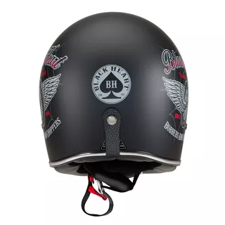 Kask motocyklowy otwarty W-TEC Black Heart Retron - Prosty czarny