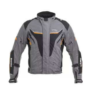 Męska kurtka motocyklowa W-TEC Brandon - Czarny-fluo żółty - czarno-szaro-pomarańczowy
