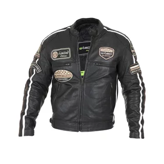 Męska skórzana kurtka motocyklowa W-TEC Sheawen Black - Czarny