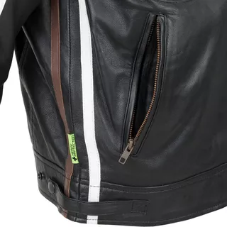 Męska skórzana kurtka motocyklowa W-TEC Sheawen Black - Czarny