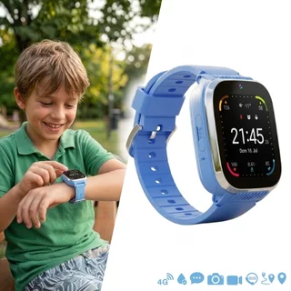 Smartwatch dla dzieci z GPS i funkcją wideo-rozmów inSPORTline Amiaro 4G LTE IP67 - Niebieski