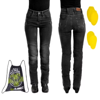 Damskie jeansowe spodnie motocyklowe W-TEC Panimali - Czarny