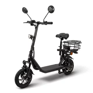 Hulajnoga elektryczna W-TEC Billar III 500W 12" ∙ z siodełkiem ∙ koła 12″ ∙ zasięg do 30 km ∙ nośność 120 kg ∙ amortyzacja - Czarny