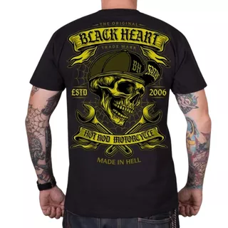 T-shirt stylowa koszulka bawełniana BLACK HEART Satan - Czarny
