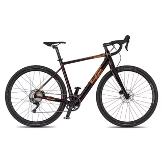 Rower elektryczny gravelowy 4EVER ENGRAVE PRO ∙ osprzęt Shimano GRX ∙ lekka waga 15,3 kg ∙ zasięg do 80 km ∙ karbonowy widelec ∙ gravel - aksamitny/metaliczny brąz