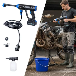 Akumulatorowa myjka ciśnieniowa inSPORTline Esedera ∙ 35 bar ∙ 6 l/min ∙ pojemnik na detergent ∙ dysza 6w1 ∙ walizka