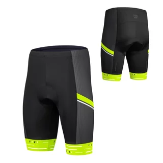 Męskie spodenki rowerowe Etape Racing 2.0 ∙ kompresyjne ∙ wkładka Soft Man ∙ antypoślizgowe wykończenie ∙ elementy odblaskowe - czarny/żółty fluo