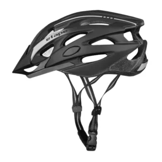 Kask rowerowy Etape Twister ∙ 25 otworów wentylacyjnych ∙ siatka na owady ∙ odpinany daszek ∙ elementy odblaskowe - czarno/biały mat