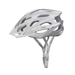 Kask rowerowy Etape Venus ∙ siatka przeciw owadom ∙ odpinany daszek ∙ 25 otworów wentylacyjnych ∙ elementy odblaskowe - biały/srebrny mat