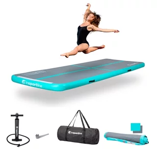 Ścieżka akrobatyczna Airtrack inSPORTline Airstunt 400x100x10 cm szara z pompką